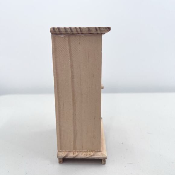 Raw Wood Armoire Cupboard Pantry For Dollhouse Miniature With Opening Doors 1:12 - Picture 3 of 6